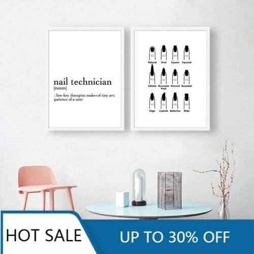 Nail Technician Definition Fashion Wall Art Canvas Painting Posters Prints Makeup Wall Decor Nail Salon Gifts Nail Type Guide
