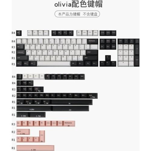 Olivia Cherry profile keycap mechanical keyboard mx keycaps doubleshot PBT keycaps double shot PBT
