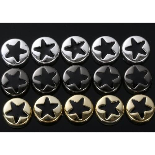 10PCS Metal Close-End Stars Rivets Cloth Button Garment Scrapbooking Crafts Hat Bag Shoes Pants DIY Decoration Accessory Tools