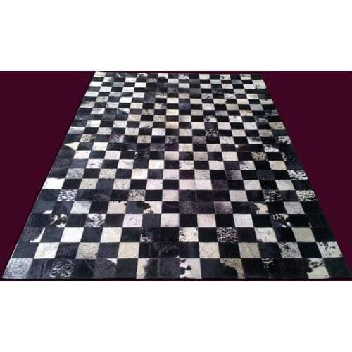 Fashionable art carpet 100% natural genuine cowhide leather tile to carpet transition strip
