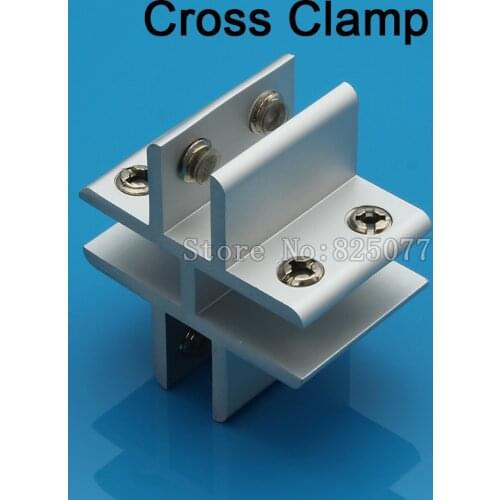 Wholesale DHL 100PCS cross clamp 4 ways glass clamp,wood board clip hardware accessories applicable 10-12 mm glass JF1182