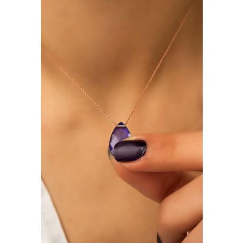 Silver Feel Stone Necklace. 925 sterling Silver Chain Necklace Best Cheap Necklace