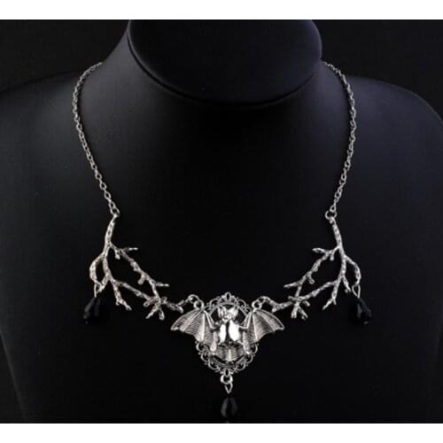 Punk Evil Gothic Bat Pendant Pagan Bat Necklace Halloween Ornament Jewelry Gift