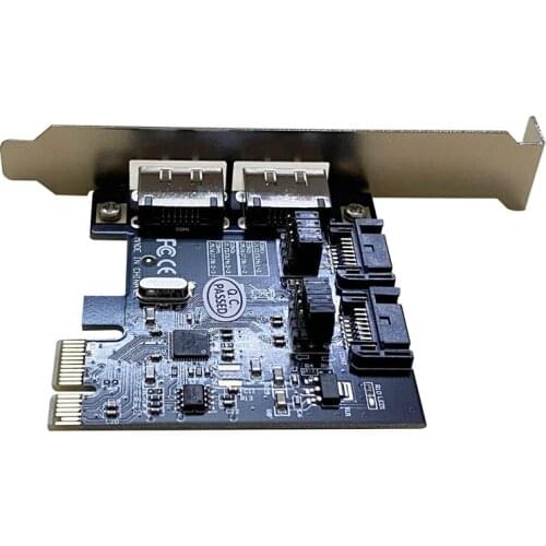 PCI-E Riser Card PCI-E to SATA3.0 Extender SSD Expansion Card 2-Port SATA 6G to PCIE Adapter Card