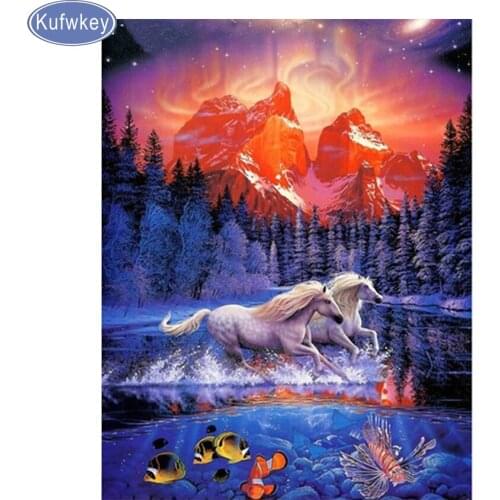 Full,5D,DIY,Diamond Painting landscape,Needlework,Diamond Embroidery horse,3d Cross Stitch,picture of Rhinestone,Home Decoration
