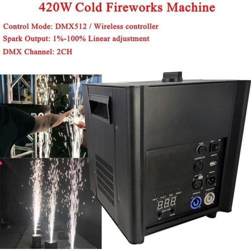 Stage Effect Lighting Equipment Fireworks Machine 570W Cold Spark Wedding DJ Disco Flame Fountain DMX512 And Remote Control