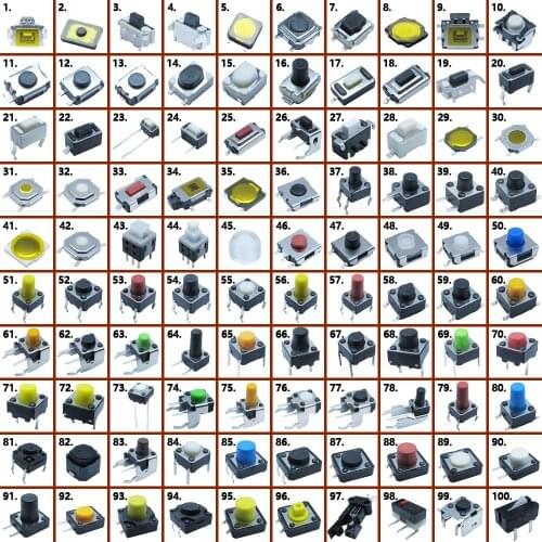 500pcs Assorted Key Push Button Touch Micro Switch Kit Car Remote Control Tablet PC Repair Package Tactile Interruptor connector