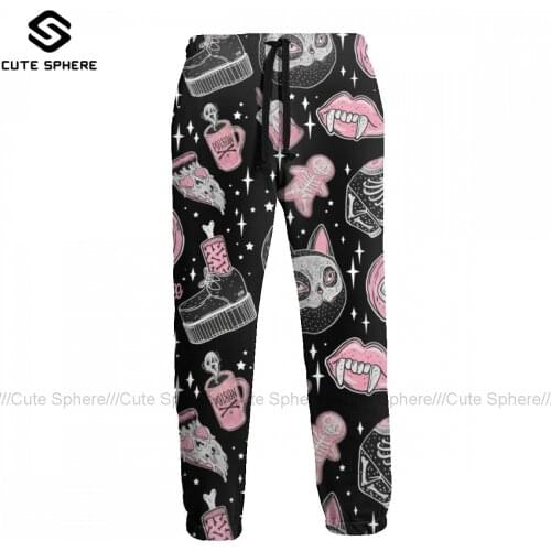 Skeleton Sweatpants Man Gym Joggers Polyester Design Print Casual Pants