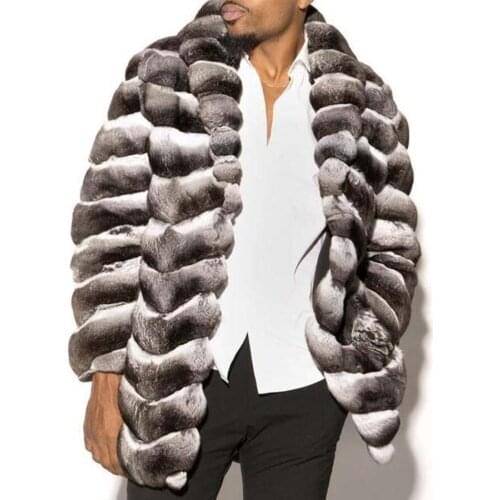 Fur Coat Men Real Fur Jacket Rex Rabbit Fur Overcoat Bomber Jacket Plus Size Coat For Men High Quality