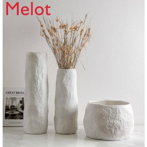 Modern Simple Solid Color Vase Decoration Living Room Ceramics Flower Special-Shaped Dried Flower Vase Ornaments