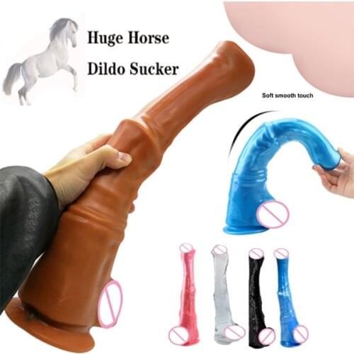 Super Long Huge Dildo Mega Animal Dildo Sucker G-Spot Stimulator Anal Dilator Surreal Penis Female Masturbation Anal Sex Toy