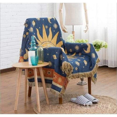 Retro Style Knitted Sofa Towel Blanket Sun-god Cover Blanket Living Room Bedroom Rug Soft Carpet Bedspread Tablecloth