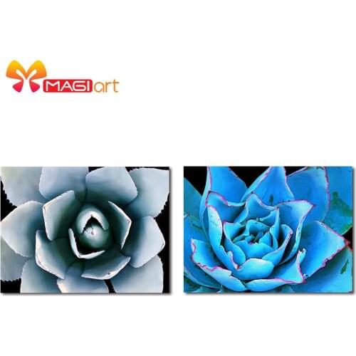 Cross stitch kits Embroidery needlework sets 11CT water soluble canvas patterns 14CT Mordern style Cactus flower-NCMF087