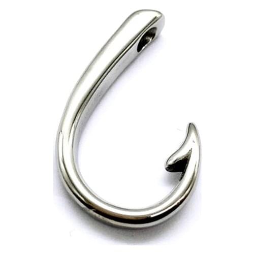 Wonlee Winle Stainless Steel Polished Ferry Hook Pendant Connetors Charm Fit DIY Men Bracelet Jewelry Making (Without Bracelet)