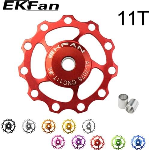 EKFan 11T Aluminum Alloy MTB Bicycle Rear Derailleur Pulley Jockey Wheel Road Bike Guide Roller Idler Part Cycling Accessory