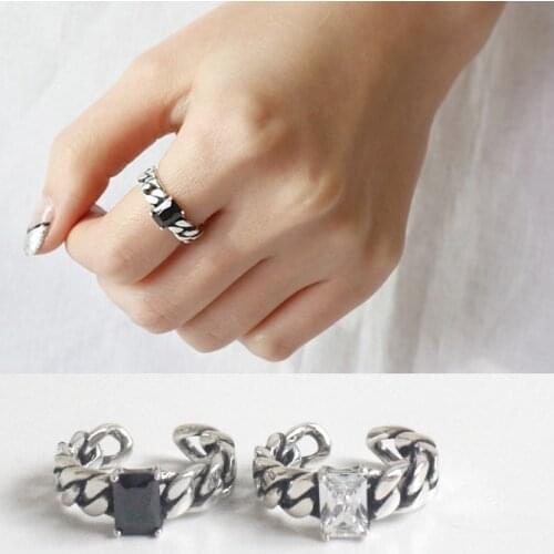 Hot Sale 925 Sterling Silver Wide Ring For Women Original Fine Jewelry Gift Open Adjustable Finger Ring