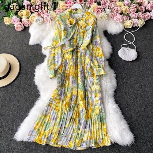 Gaganight Chiffon Women Maxi Party Dress 2021 New Spring Long Sleeve Lady Floral Bodycon Holiday Dresses Chic Fashion Vestidos