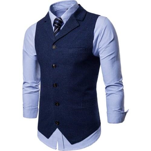 England Style Waistcoat Men Wedding Clothing Vest Men Suit Business Vest Mens Casual Waistcoat Formal Suit Gilet Vest Slim