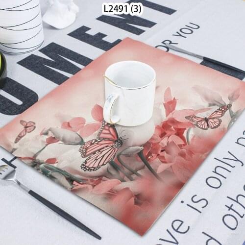 1 Piece Of Rose Pattern Floral Printed Napkin Cloth Home Table Decoration Table Mat Untersetzer Coaster 42 * 32 Servilletas Tela