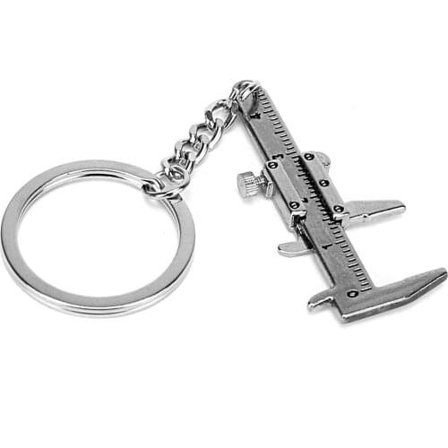 Mini Metal Vernier Caliper Gauge Micrometer 50MM Zinc Alloy Key Chains Ruler Accurate Measurement Tools Key Rings