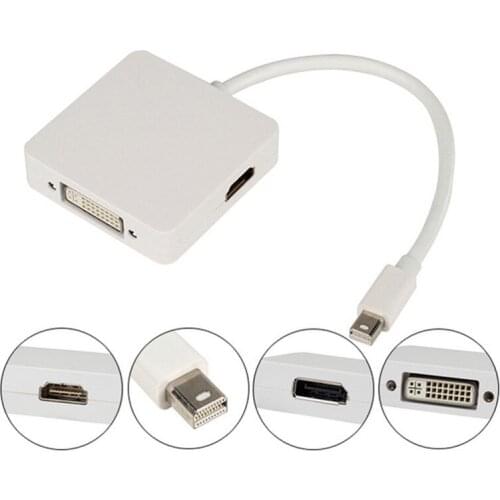 10pcs 3 in 1 Mini DisplayPort DP to DP DVI HDMI Cable Adapter For Macbook AIR