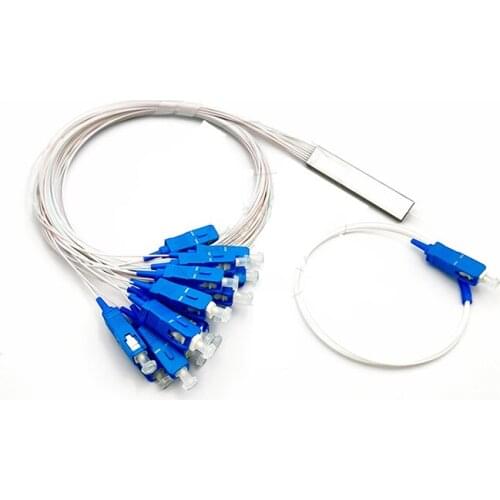 10pcs/lot 0.9mm Steel Tube Fiber Optic PLC Splitter 1x16 SC/UPC Mini Blockless 1*16 SC APC ConnectorWidely used