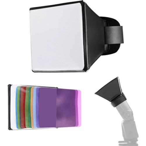 12Colors Portable Photography Mini Soft Box Softbox Kit Flash Diffuser for Canon Nikon Sunpak Pentax Sony Sigma Speedlite Flash