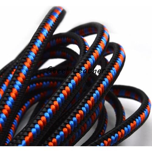 2m/lot Approx 12*6mm Wide Braided Flat Leather Nylon Rope Leather Cord For DIY Bracelet Jewelry Making Craft Accessories DIY