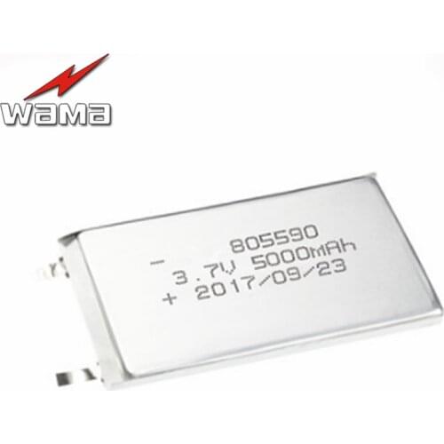 2pcs/lot Wama 805590 3.7V 5000mAh Lithium Polymer Rechargeable Battery For Mp3 Electronic Part