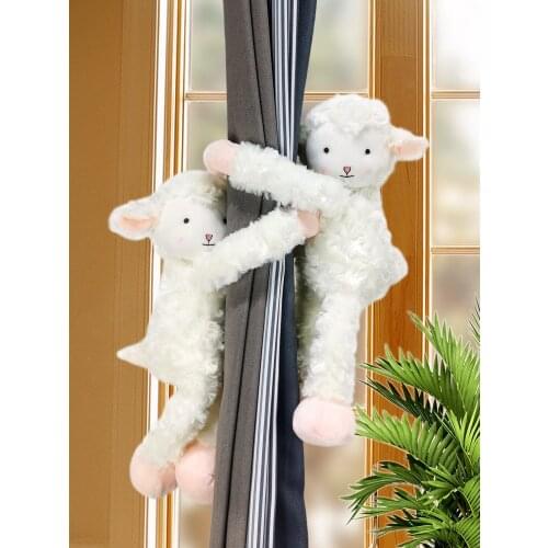 2pcs Little Lamb Curtain Tieback Holder Strap Tie Backs Children Room Decoration Accessories Holdback Curtain Strap Hook