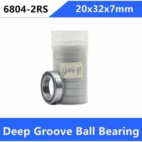 50pcs/lot 6804-2RS thin wall bearing 6804 6804RS 61804-2RS rubber sealing deep groove ball bearings 20x32x7 mm