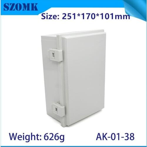 251*170*101mm customizable hinged plastic waterproof enclosure junction box outdoor plastic instrument housing electronics case