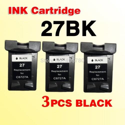 3x black ink cartridges compatible for 27 C8727A compatible for27 Deskjet 450 450CI 5550 3420 3520 3550 3650 3740