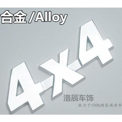 4x4 4WD For SUV Jeep 3D Metal Emblem Car Stickers Electroplate Silver Reflective Auto Tuning Styling D10