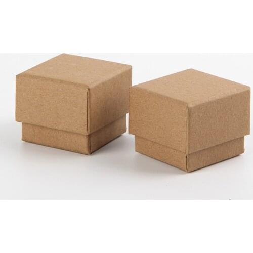 5*5*4cm Kraft Ring Box Paper Jewelry Earrring/Ring Display Blank kraft paper boxes F20173660