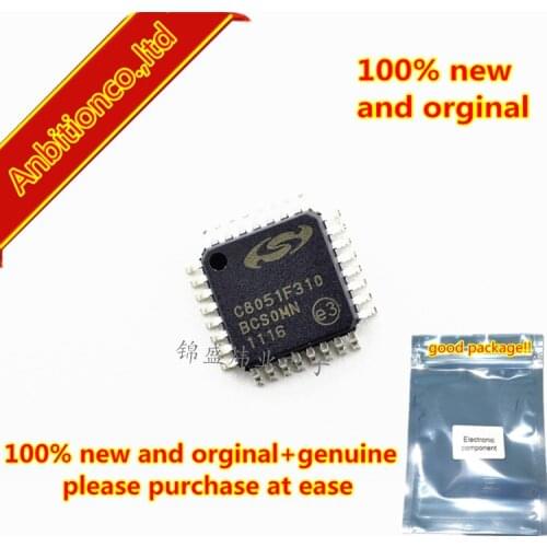 5pcs 100% new and orginal C8051F310-GQR C8051F310 LQFP32 25 MIPS, 16 kB Flash, 10-Bit ADC, 32-Pin Mixed-Signal MCU in stock