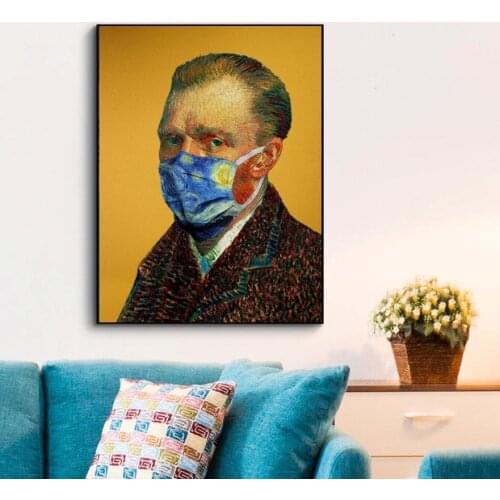 Alec Monopoly Great artworks in 2020 figure paintings Different Van Gogh on canvas oil painting good for home graden decoration