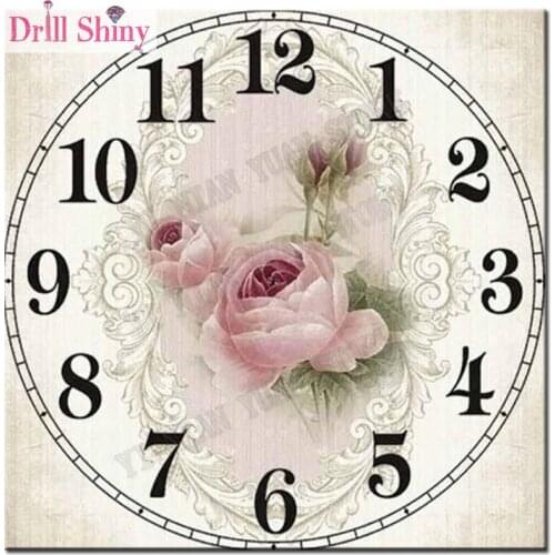 Full diamond embroidery flowers diy 5d diamond painting peony picture Needlework cross stitch diamond puzzle clock home decor