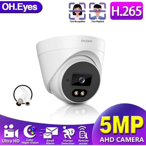 CCTV Analog Video Surveillance Camera 5MP Outdoor Color Night Vision AHD Dome Security Camera BNC ONVIF H.265