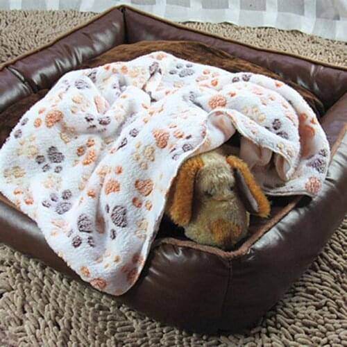 Velvet Paw Print Blanket Cat And Dog Winter Blanket Warm And Soft Household Pet Supplies