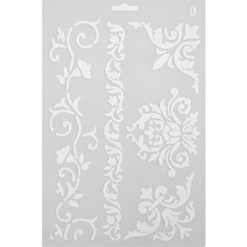 Flower Lace Theme Hollow Ruler Stencils for DIY Scrapbooking Plastic Drawing Tools Photo Album Journal Painting Template Pochoir