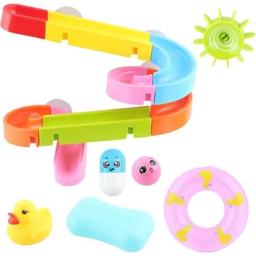 Baby Bathroom Sprinkler Turn Music Baby Water Track Assembling Slides Bathing Bathing Comfort Bath Classic Toys For Children