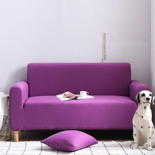 Violet Sofa Covers For Living Room Stretchable Decorative Comfortable Elegant Solid Color Sofa Cover Washable