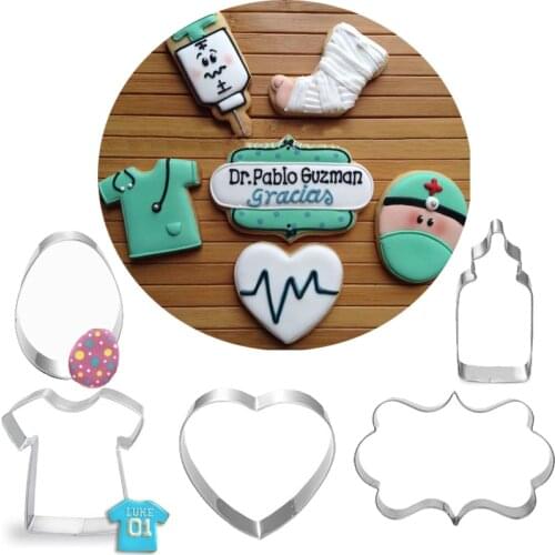 1pcs patisserie reposteria Doctor Shirt Mold Metal Cookie Cutters Sugar Fondant Cake Decor Tools Cupcake Chocolate Biscuit Mould