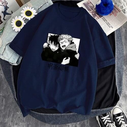 Mans T-shirt Jujutsu Kaisen Gojo Satoru Oversized Loose Hip Hop Plus Short Sleeve T shirt New 2021 Soft Crewneck Homme T shirts