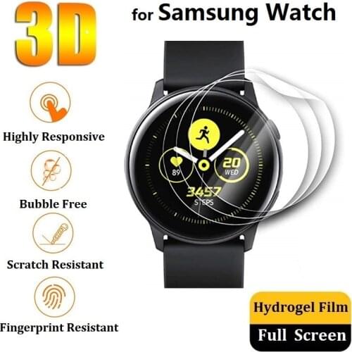 3D Hydrogel Protective Film for Samsung Galaxy Watch 3 45mm 41mm Active 2 44mm 40mm Gear S3 S2 Screen Protector Foil (Not Glass)
