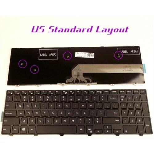 US English Layout Keyboard for Dell Inspiron 15 5000 0KPP2C MP-13N7 P39F KPP2C Laptop Black With frame Non-Backlit