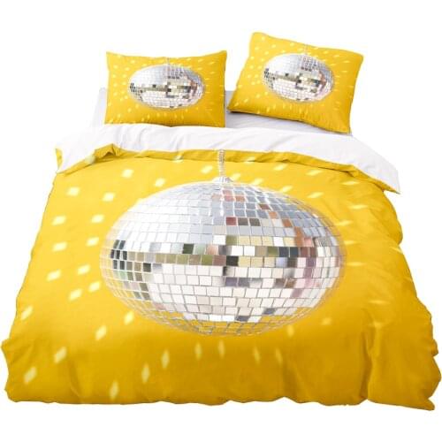 HD Printing Silver Ball Pattern Duvet Cover Set 175x220 Pillowcase 3Pcs,200x220 Quilt Cover,Blanket cover,Yellow Bedding Set