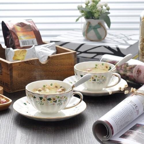 Creative Ceramic Coffee Cups And Saucer Bone China Porcelain Teacup Afternoon Espresso Tazas De Cafe Tea Party Home Drinking