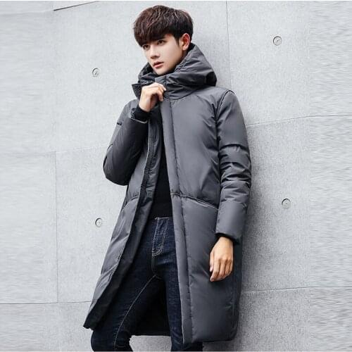2018 new fashion Jackets Men Warm Hooded Jacket Cotton Thick Casual Solid Zipper Pockets Long Outwears RE0922